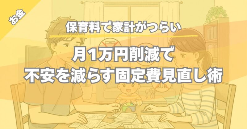 【保育料で家計がつらい】月1万円削減で不安を減らす固定費見直し術