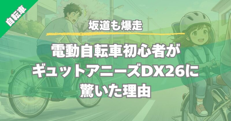 【坂道も爆走】ギュットアニーズDX26レビュー！子乗せ電動自転車の力