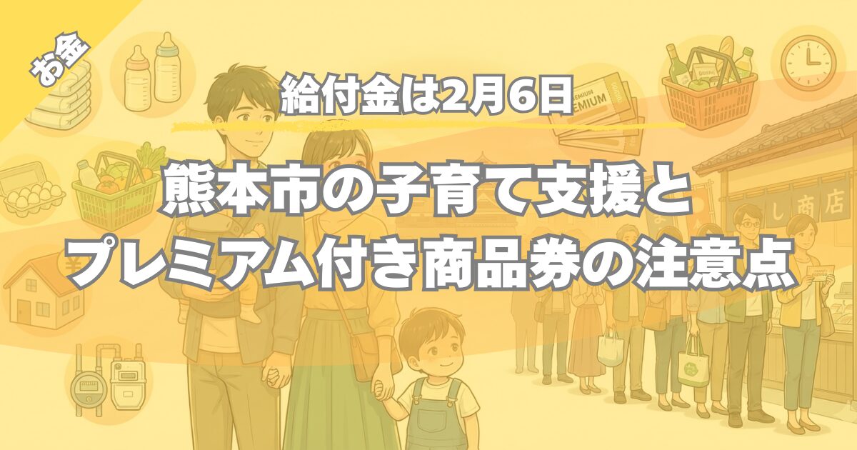 【支給日決定】熊本市の子育て支援給付金2万円はいつもらえる？商品券との併用も解説