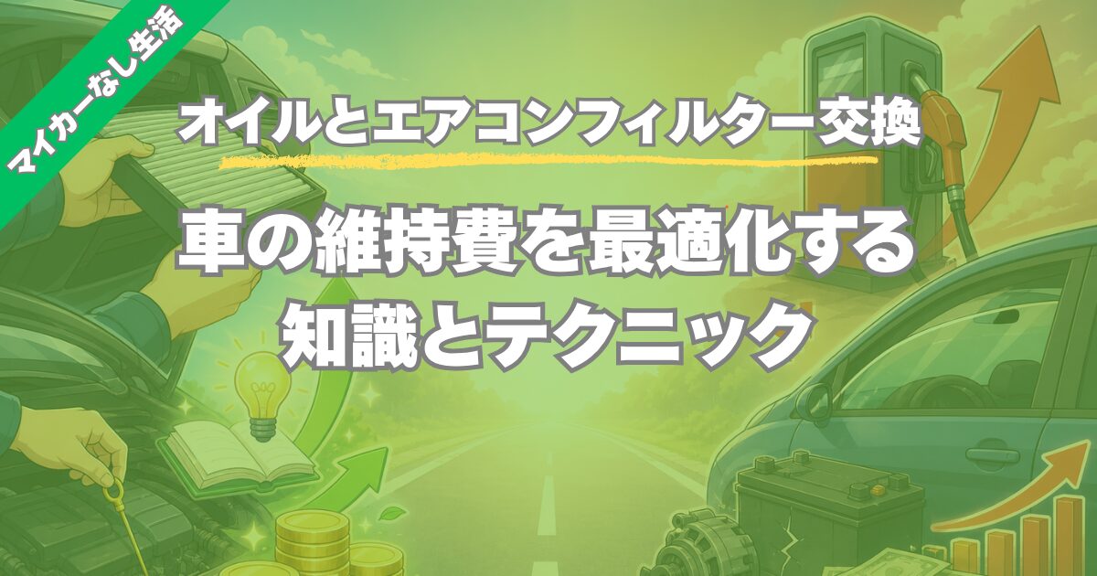 【オイル交換・エアコンフィルター交換】車の維持費を最適化!知識と選択でメンテナンス代をお得にする方法