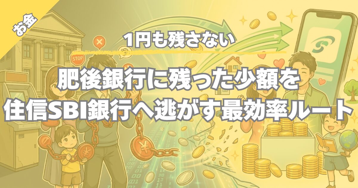 【1円も残さない】肥後銀行に残った少額を住信SBI銀行へ逃がす最効率ルート