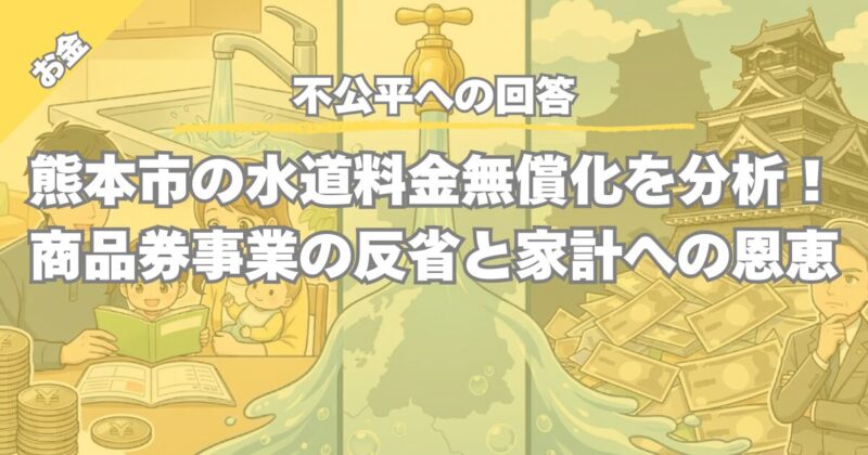 【不公平への回答】商品券の批判から生まれた「水道無償化」の妥当性を問う