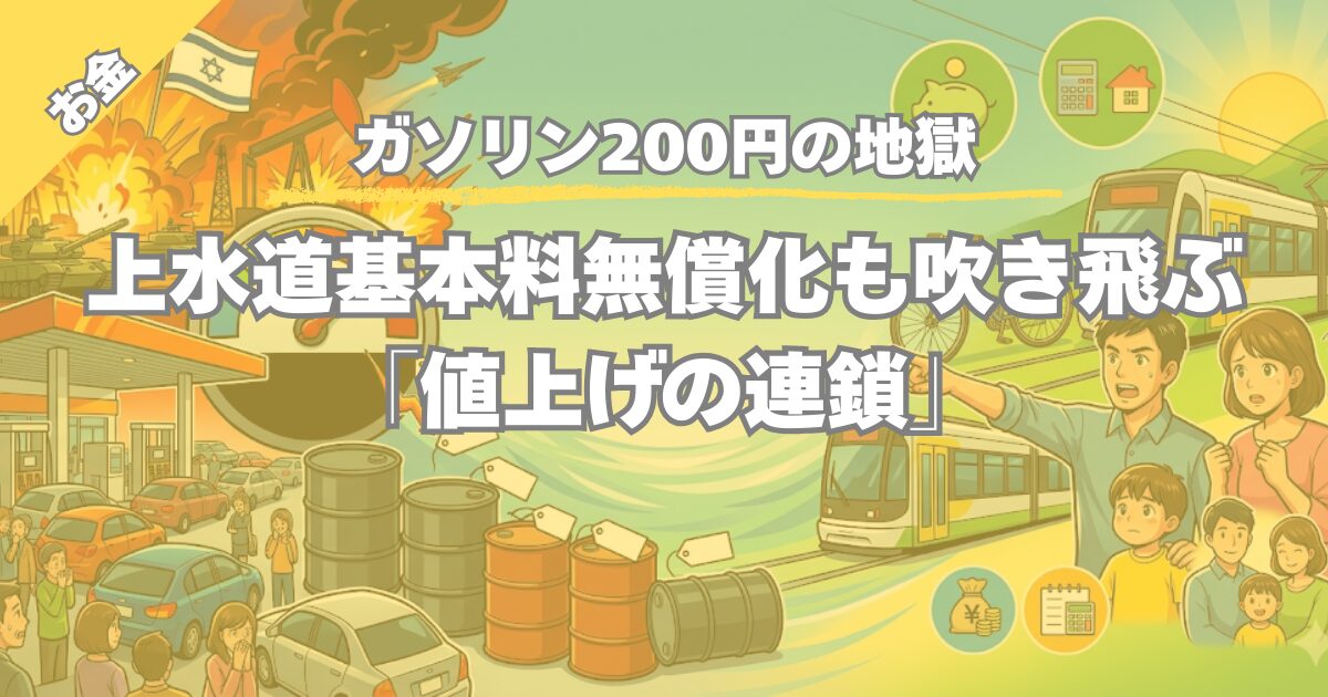 【ガソリン200円】中東情勢の影響と熊本の家計防衛|マイカーなし生活を加速する