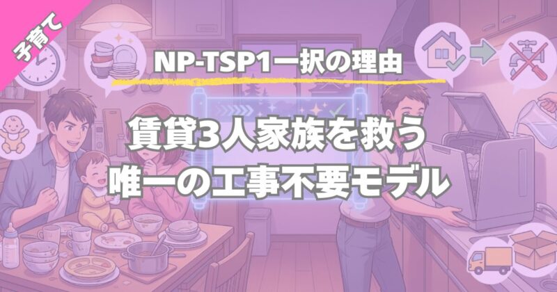 【NP-TSP1一択の理由】食洗機NP-TSP1をレンタル！賃貸3人家族の最適解