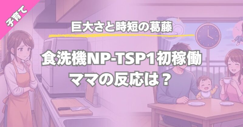 【巨大さと時短の葛藤】食洗機NP-TSP1初稼働。ママの反応は？