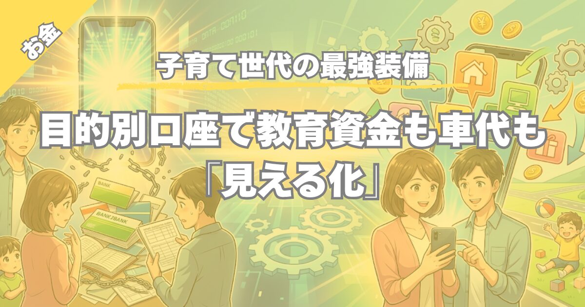 【子育て世代の最強装備】住信SBIネット銀行の目的別口座で貯金を見える化