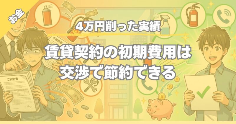 【4万円削減の実録】賃貸の消毒料・サポート代は不要！不動産会社との交渉術