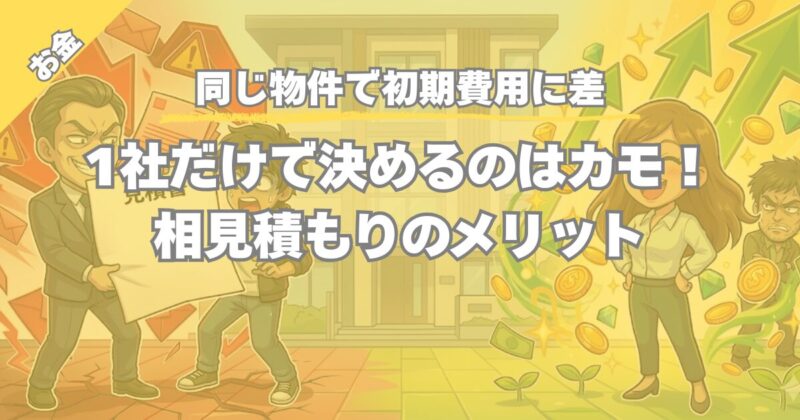 【同じ物件で初期費用に差】賃貸の初期費用を安くする相見積もりのメリット